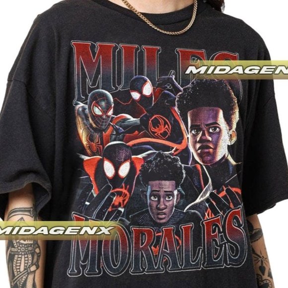 Miles Morales Spiderman Across The Spider-Verse Vintage T-Shirt, Gift For Women - Picture 1 of 3